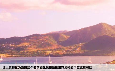 请大家帮忙为酒吧起个名字酒吧风格是巴洛克风格的中英文都可以