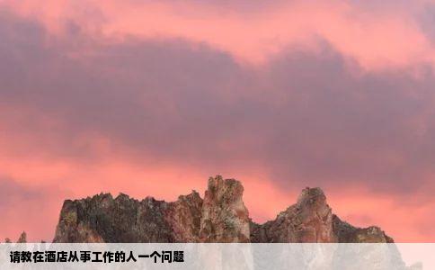 请教在酒店从事工作的人一个问题
