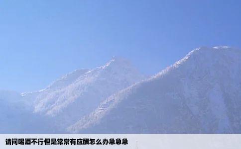 请问喝酒不行但是常常有应酬怎么办急急急
