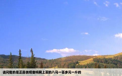 请问我的是正品铁观音吗网上买的八马一百多元一斤的