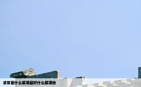 求答案什么解酒最好什么解酒快