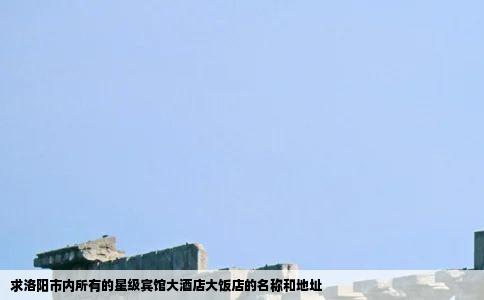 求洛阳市内所有的星级宾馆大酒店大饭店的名称和地址