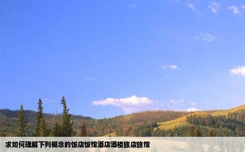 求如何理解下列概念的饭店饭馆酒店酒楼旅店旅馆