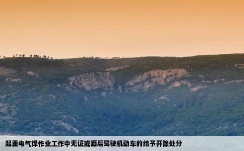 起重电气焊作业工作中无证或酒后驾驶机动车的给予开除处分