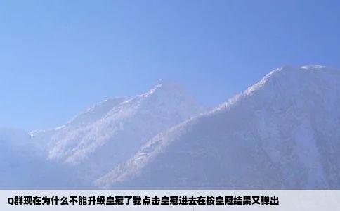 Q群现在为什么不能升级皇冠了我点击皇冠进去在按皇冠结果又弹出