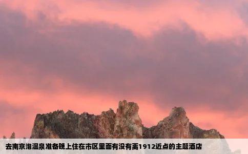去南京泡温泉准备晚上住在市区里面有没有离1912近点的主题酒店