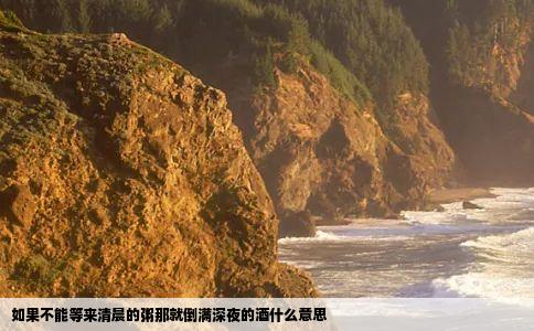 如果不能等来清晨的粥那就倒满深夜的酒什么意思