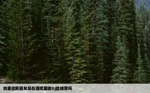 如果你男朋友是在酒吧里做Dj能接受吗