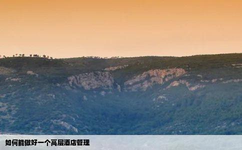 如何能做好一个高层酒店管理