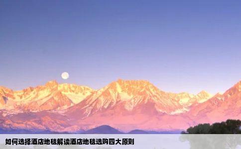 如何选择酒店地毯解读酒店地毯选购四大原则