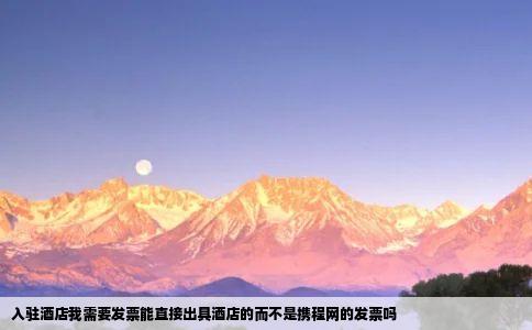 入驻酒店我需要发票能直接出具酒店的而不是携程网的发票吗