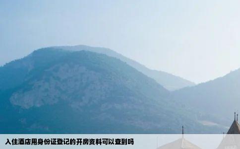 入住酒店用身份证登记的开房资料可以查到吗