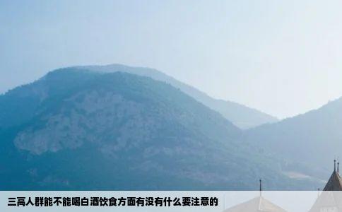 三高人群能不能喝白酒饮食方面有没有什么要注意的