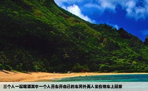 三个人一起喝酒其中一个人开车开自己的车另外两人坐在他车上回家
