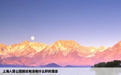 上海人民公园附近有没有什么好的酒店