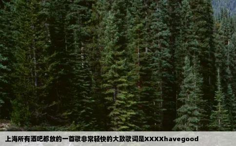 上海所有酒吧都放的一首歌非常轻快的大致歌词是XXXXhavegood
