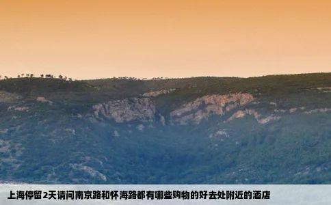 上海停留2天请问南京路和怀海路都有哪些购物的好去处附近的酒店