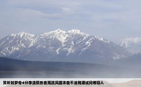 赏析如梦令4分李清照昨夜雨疏风骤浓夜不消残酒试问卷帘人