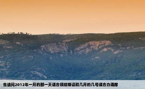 生请问2012年一月的那一天适合领结婚证和几月的几号适合办酒席