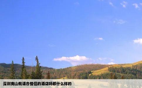 深圳南山有适合情侣的酒店吗都什么样的