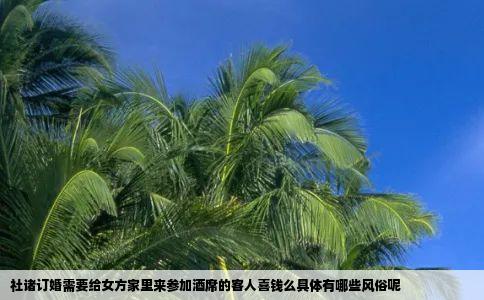 社诸订婚需要给女方家里来参加酒席的客人喜钱么具体有哪些风俗呢