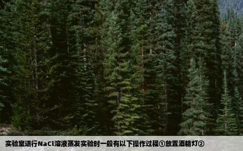 实验室进行NaCl溶液蒸发实验时一般有以下操作过程①放置酒精灯②
