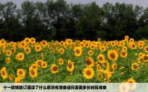 十一结婚除订酒店了什么都没有准备请问需要多长时间准备