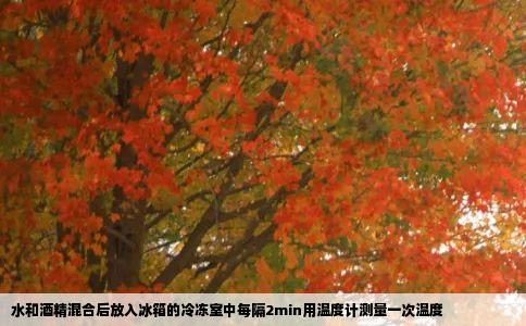 水和酒精混合后放入冰箱的冷冻室中每隔2min用温度计测量一次温度