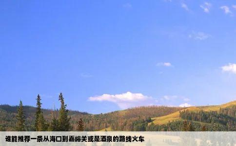 谁能推荐一条从海口到嘉峪关或是酒泉的路线火车