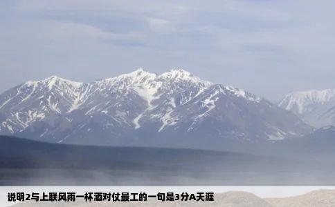 说明2与上联风雨一杯酒对仗最工的一句是3分A天涯