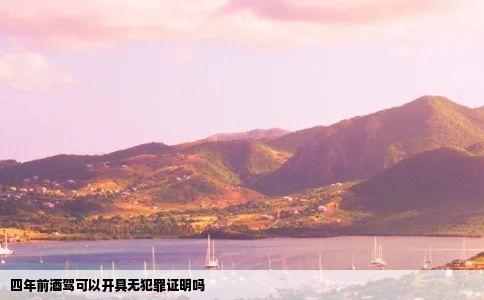 四年前酒驾可以开具无犯罪证明吗