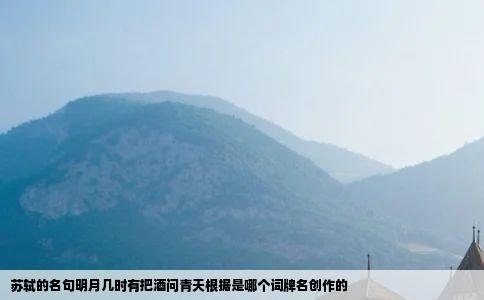 苏轼的名句明月几时有把酒问青天根据是哪个词牌名创作的