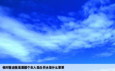 他对我说我是酒那个女人是白开水是什么意思