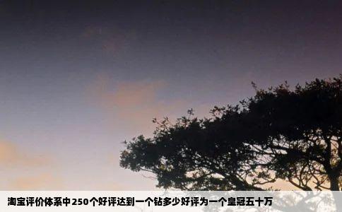 淘宝评价体系中250个好评达到一个钻多少好评为一个皇冠五十万