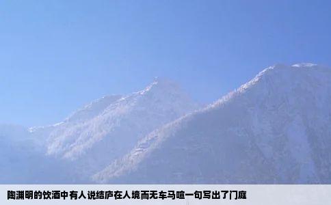 陶渊明的《饮酒》中有人说结庐在人境而无车马喧一句写出了门庭