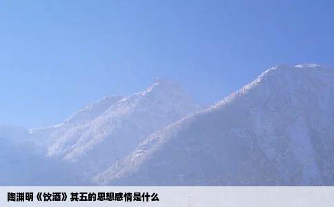 陶渊明饮酒其五的思想感情是什么