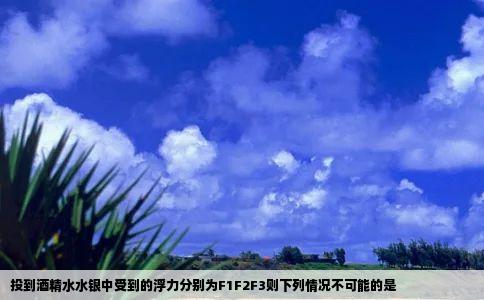 投到酒精水水银中受到的浮力分别为F1F2F3则下列情况不可能的是