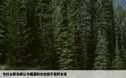 为什么男生都认为喝酒的女生就不是好女生