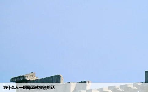 为什么人一喝醉酒就会说胡话