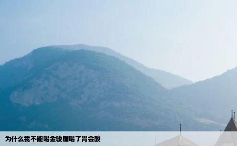 为什么我不能喝金骏眉喝了胃会酸