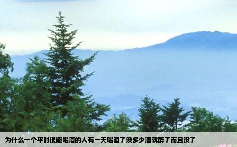 为什么一个平时很能喝酒的人有一天喝酒了没多少酒就醉了而且没了