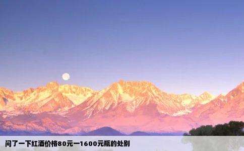 问了一下红酒价格80元一1600元瓶的处别