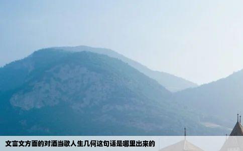 文言文方面的对酒当歌人生几何这句话是哪里出来的