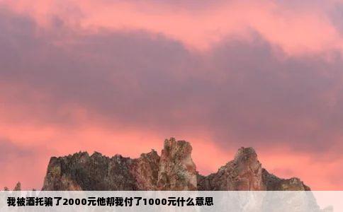 我被酒托骗了2000元他帮我付了1000元什么意思
