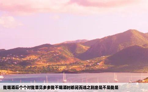 我喝酒后个个对我意见多多我不喝酒时都闭而选之到底是不是我是