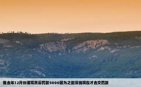 我去年12月份酒驾然后罚款5000因为之前没钱现在才去交罚款