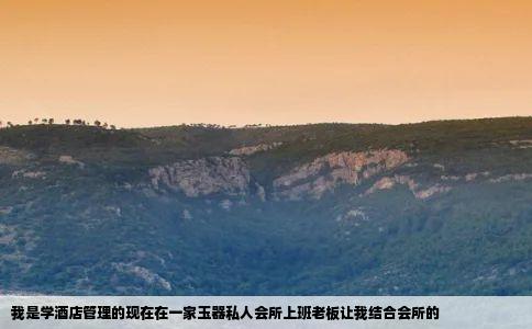 我是学酒店管理的现在在一家玉器私人会所上班老板让我结合会所的