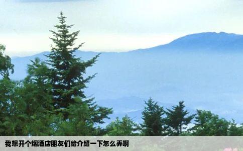 我想开个烟酒店朋友们给介绍一下怎么弄啊