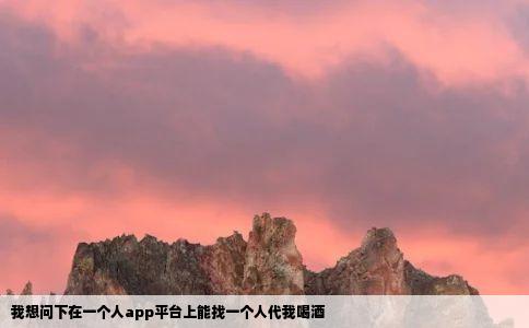 我想问下在一个人app平台上能找一个人代我喝酒