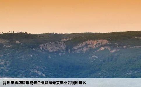 我想学酒店管理或者企业管理未来就业会很困难么